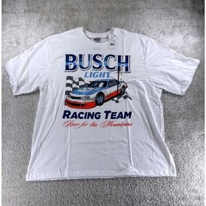 Busch Light Racing Team Graphic T-Shirt White XL Race for the Mountains B4P001